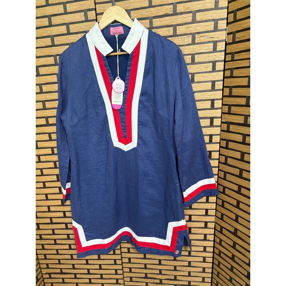 Castaway‎ Blue Linen Dress Size Large